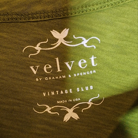 NWT Velvet By Graham & Spencer Green Vintage Slub Cotton Tee women's size XL - Picture 3 of 16